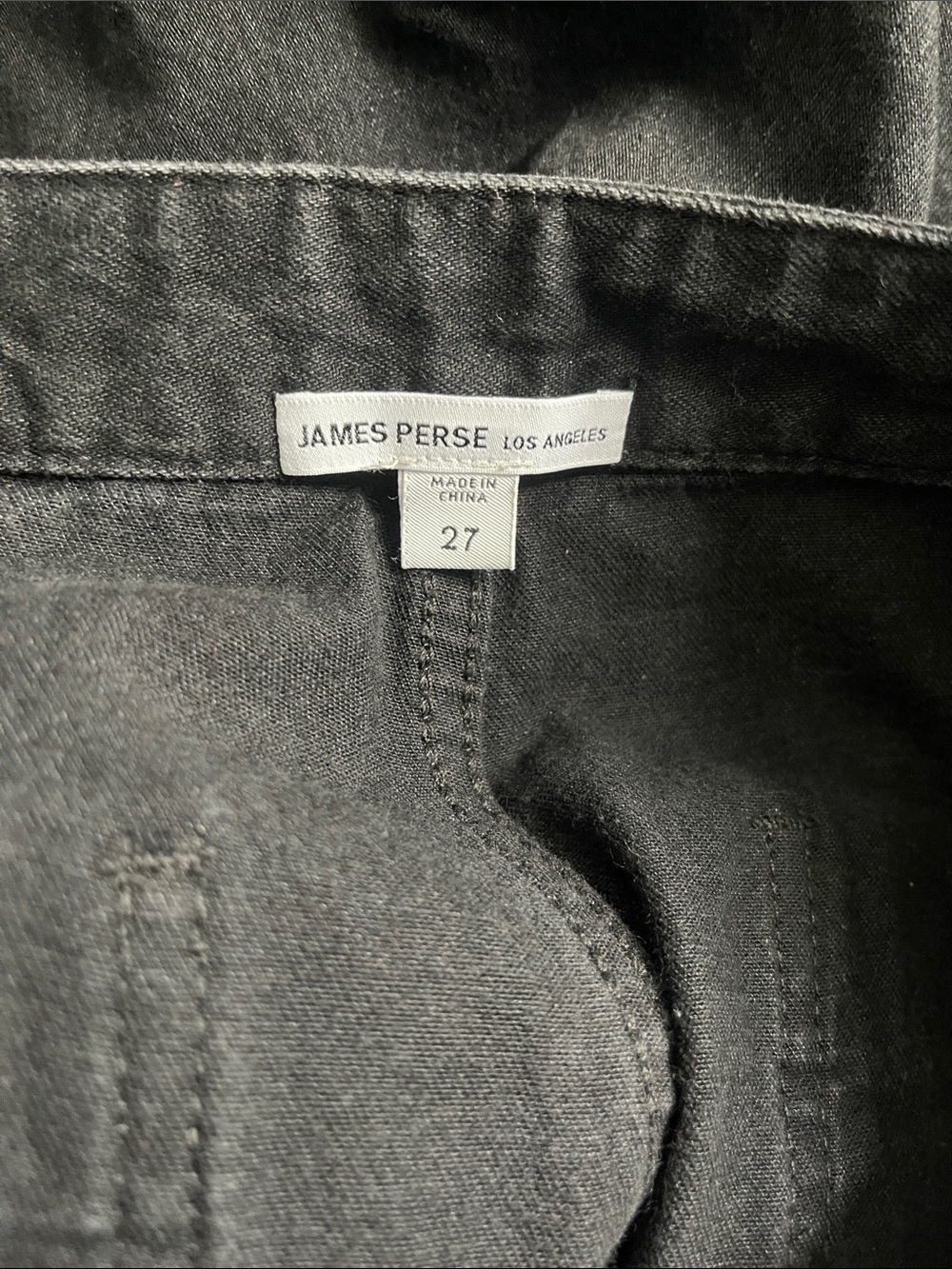 James Perse Women Wide Leg‎ Jeans Side Button Slash Pockets Black Pants Size 27 - Picture 4 of 5